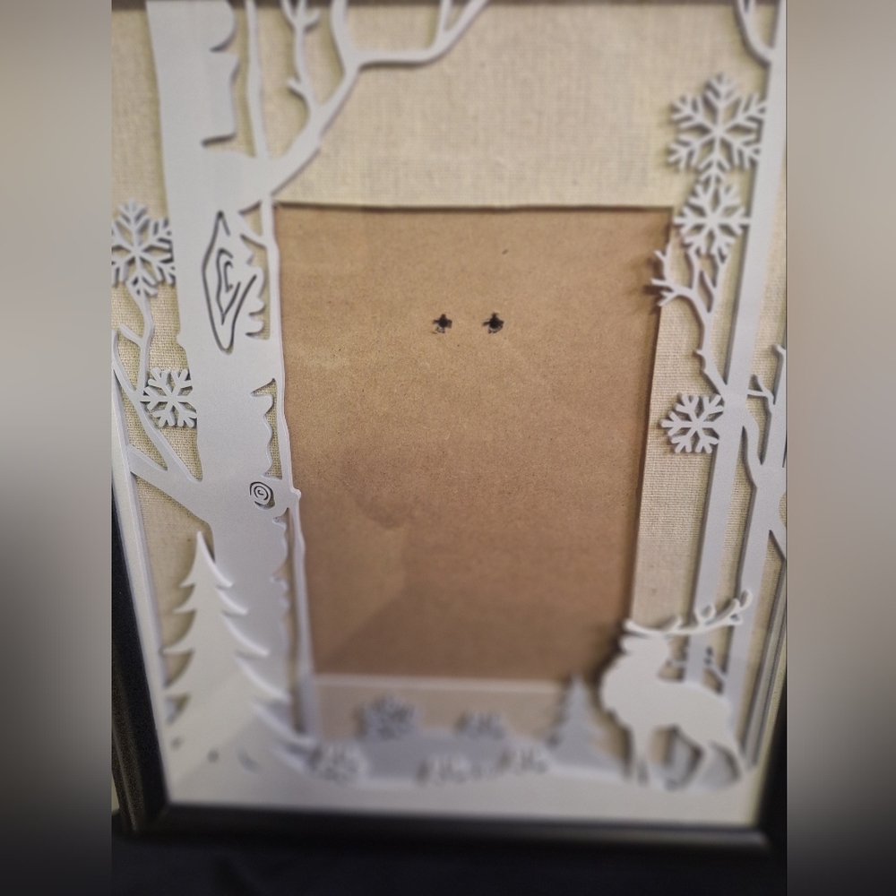 Black Framed Winter Forest Picture Frame - Decorative Accent 5" X 7" - Picture 2 of 4